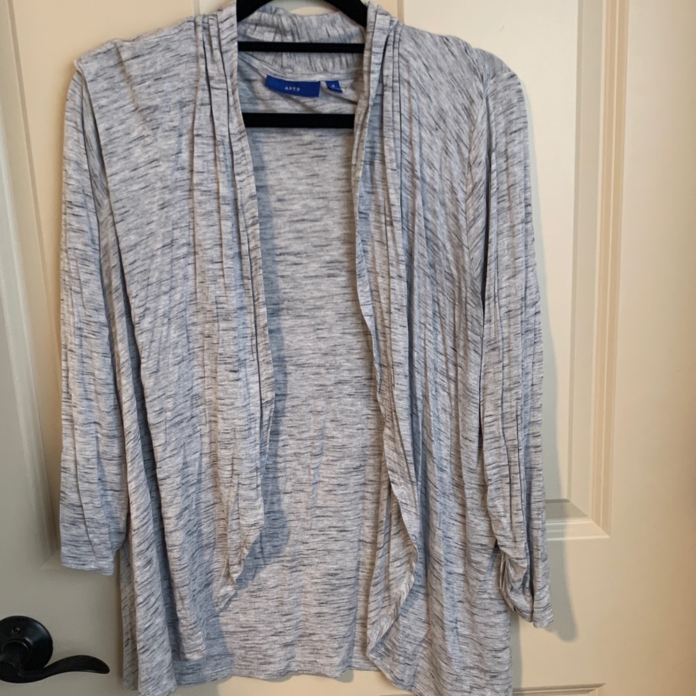 Apt. 9 Women's Light Gray Open Cardigan